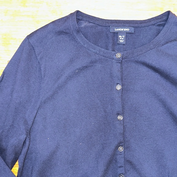 Lands End Women's Navy Cardigan -MT - Picture 1 of 11